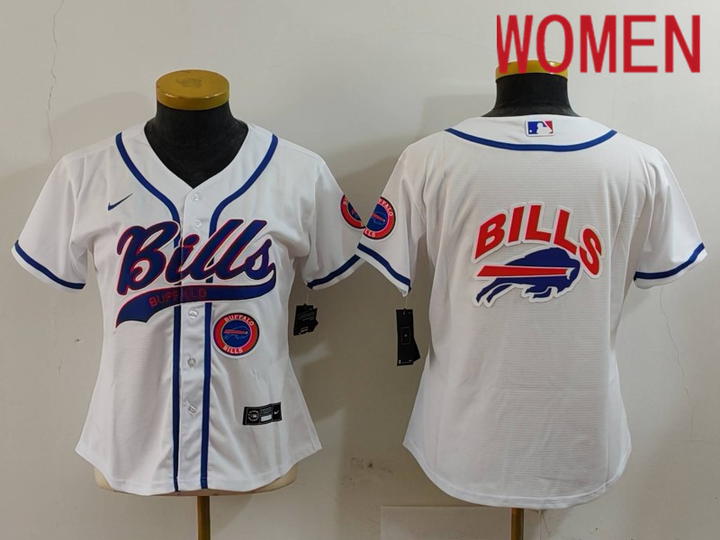 Women Buffalo Bills Blank White Joint Name 2024 Nike Limited NFL Jersey style 9123->women nfl jersey->Women Jersey